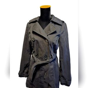 Old Navy Black Cotton Trench Coat XS